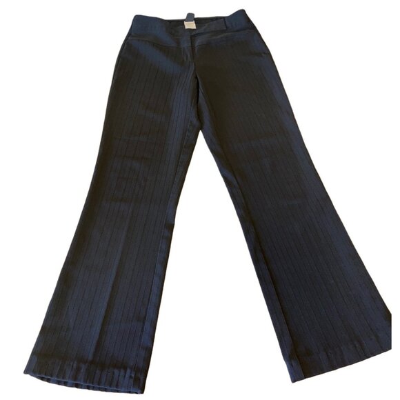 Wrapper Black Pinstripe Flared Womens Pants Size 3 - Picture 1 of 5